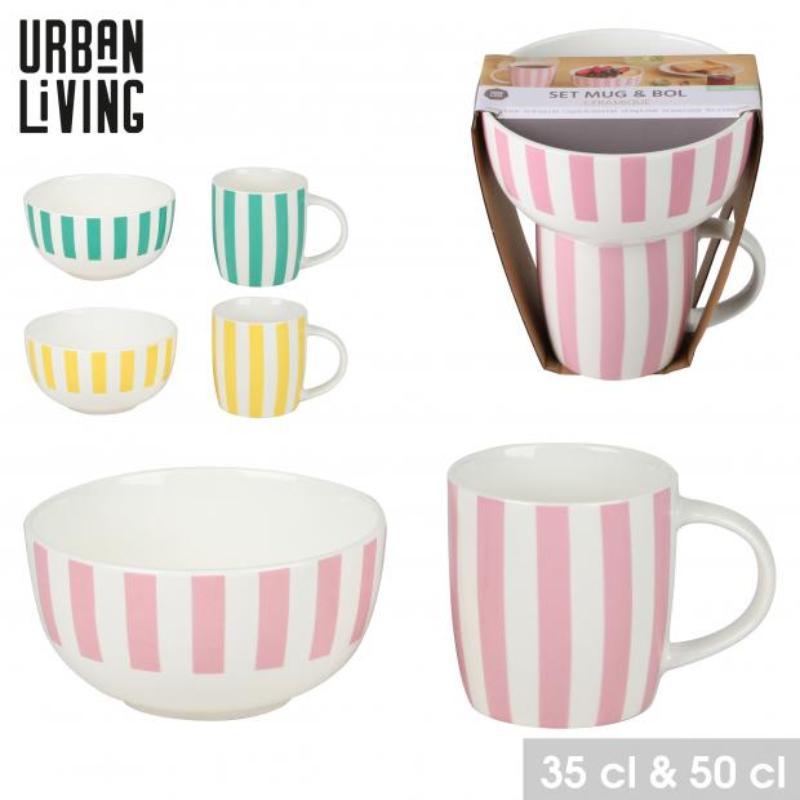 SET MUG 35 CL Y BOL 50 CL SURT EN 3 COL DISP