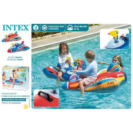 RIDE ON AVION C/LANZADOR AGUA 104X117 CM +3A