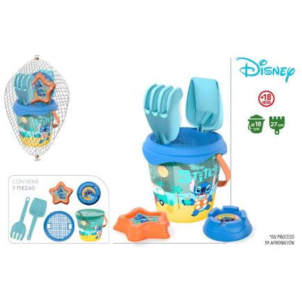 SET CUBO PLAYA IML D18 CM + 3 A STITCH