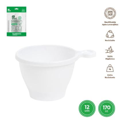 TAZA REUTILIZABLE BLANCA 80 CC 3 OZ 18 UDS