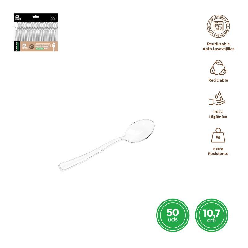 CUCHARITA MINI REUT TRANSP 10.7 CM PS 50 UD