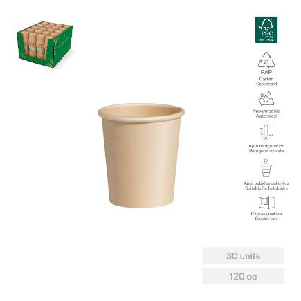 VASO CARTON NATURE 120 CC 30 UDS FSC MIX 70 %