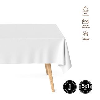 MANTEL ROLLO BIODEGRADABLE BLANCO 1X5 M PAPEL 1 UD