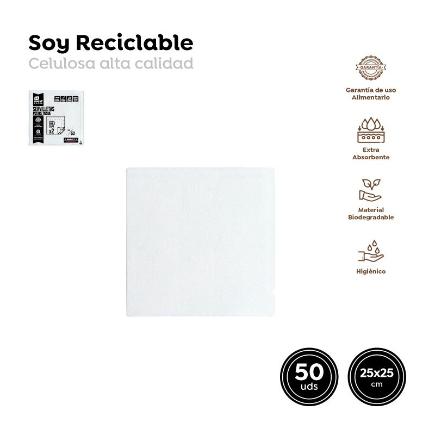 SERVILLETA POSTRE PUNTA PUNTA BLANCA 25X25 CM 50 UDS