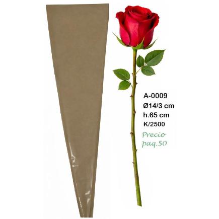 CONO 50 PZAS PAPEL+NEUTRO FONDO KRAFT 14/3H 65 CM