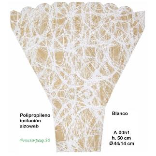 BOUQUET SIZOWEB X 50PZS 44/14 CM H 50 CM BLANCO