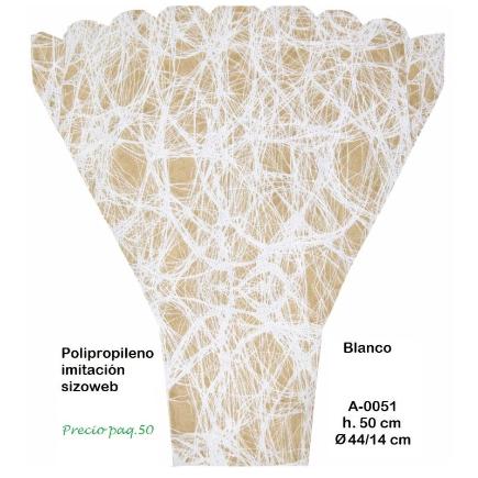 BOUQUET SIZOWEB X 50PZS 44/14 CM H 50 CM BLANCO