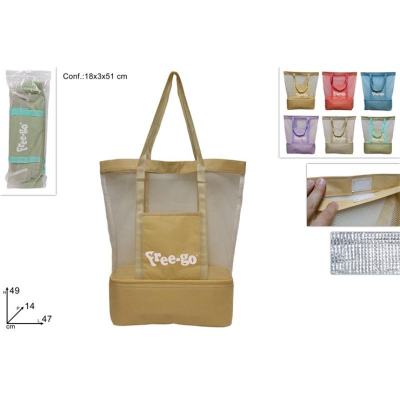BOLSA DE PLAYA CON BOSILLO FRIO COLOR SUAVE