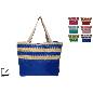BOLSA DE PLAYA CON PAJA TRENZADA 6 COL