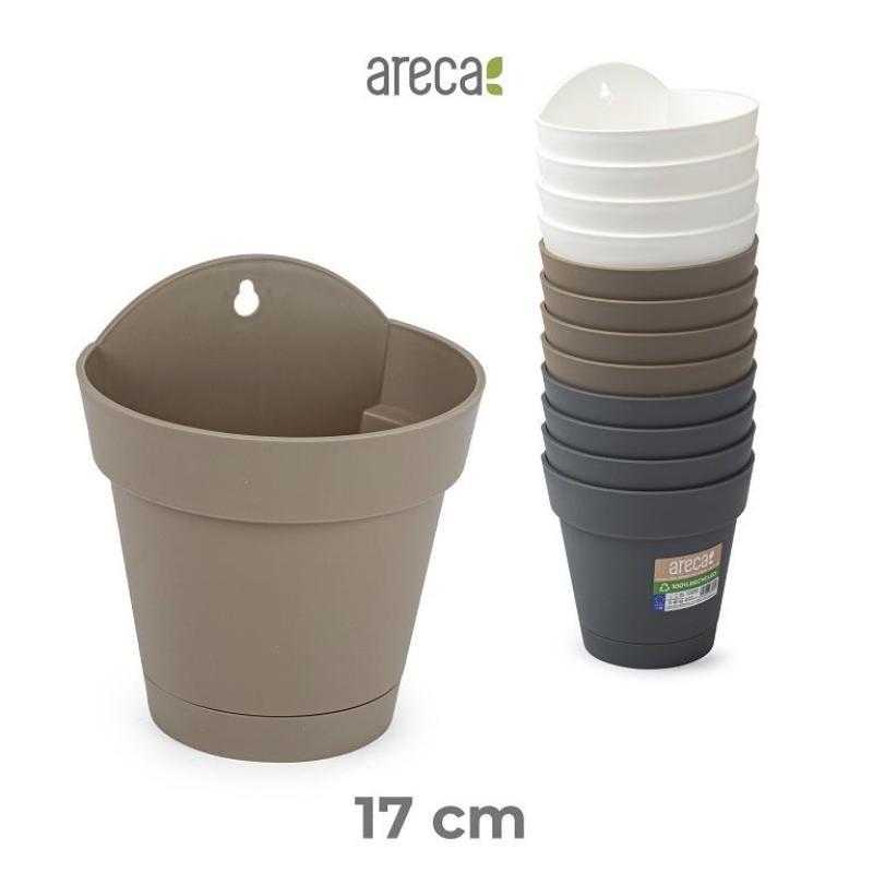 MACETA+PLATO DECO PARED 17 CM ARECA SURTD FUTURE
