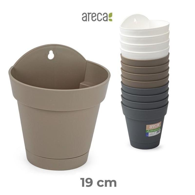 MACETA+PLATO DECO PARED 19 CM ARECA SURT FUTURE