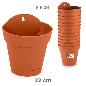 MACETA+PLATO DECO PARED 22 CM ARECA TERRACOTA