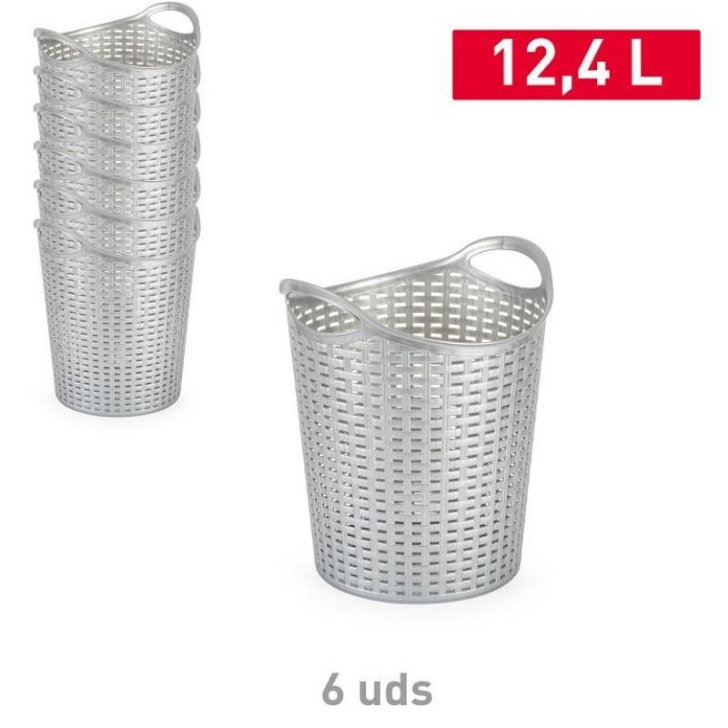 CESTO RATTAN Nº1 12.4 L PLATA