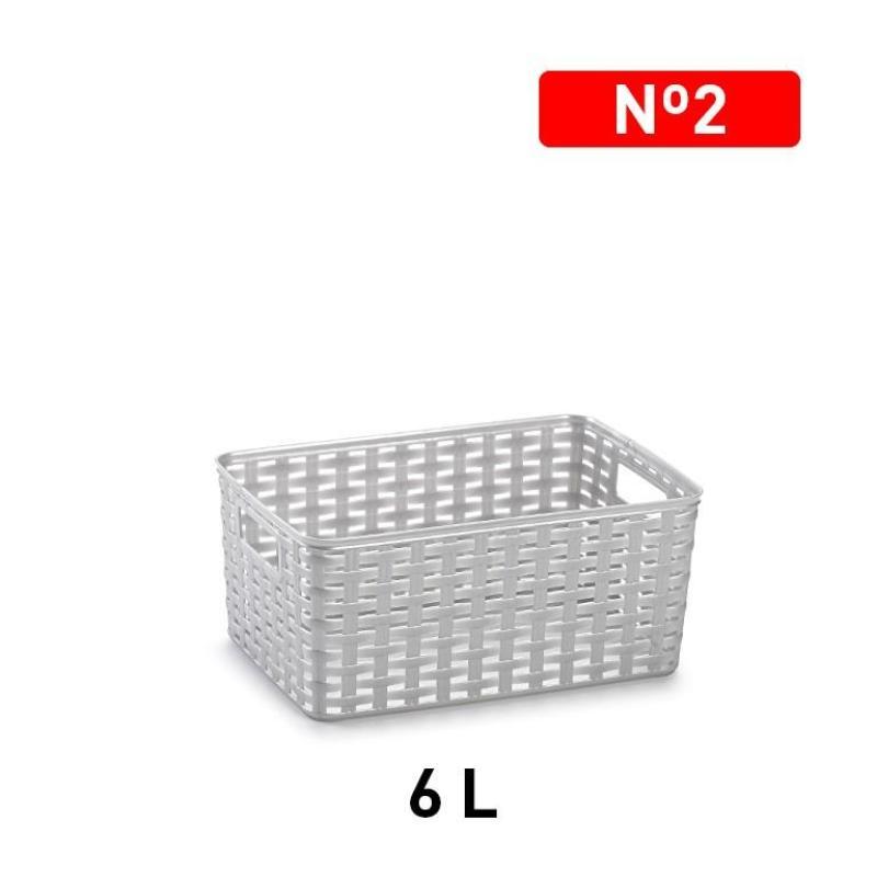 CESTA RATTAN Nº 2 6 L 20X29.5 CM PLATA