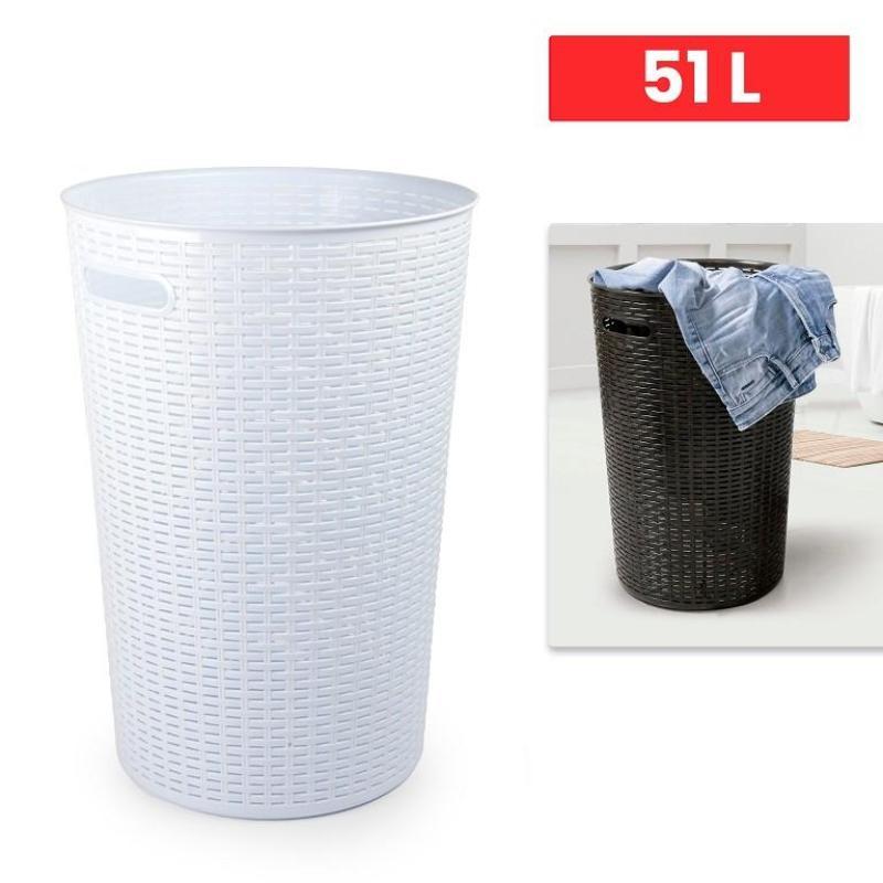 CESTO RATTAN REDONDO 51 L BLANCO