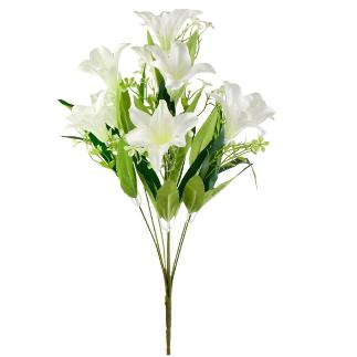 RAMO LILIUM MINI 9 TALLOS 49 CM BLANCO