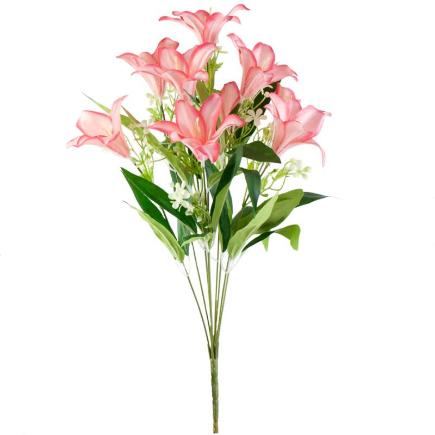 RAMO LILIUM MINI 9 TALLOS 49 CM ROSA