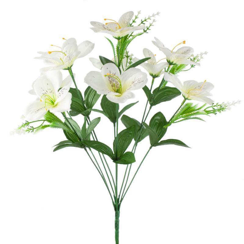 RAMO ASTROMELIA 10 TALLOS 42 CM BLANCO