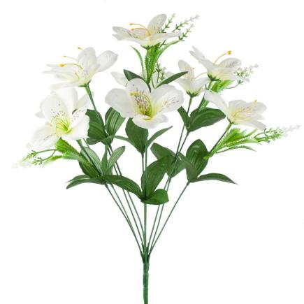 RAMO ASTROMELIA 10 TALLOS 42 CM BLANCO
