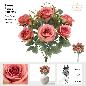 RAMO ROSAS ABIERTA 10 TALLOS 46 CM FUCSIA
