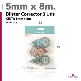 BLISTER CORRECTOR CINTA 5MM*8M 3 UDS 860
