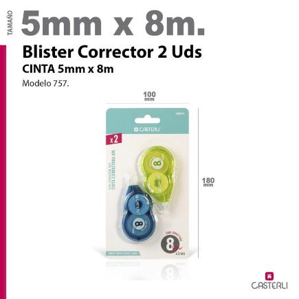 BLISTER 2 CORRECTOR CINTA 5 MM*8M 757