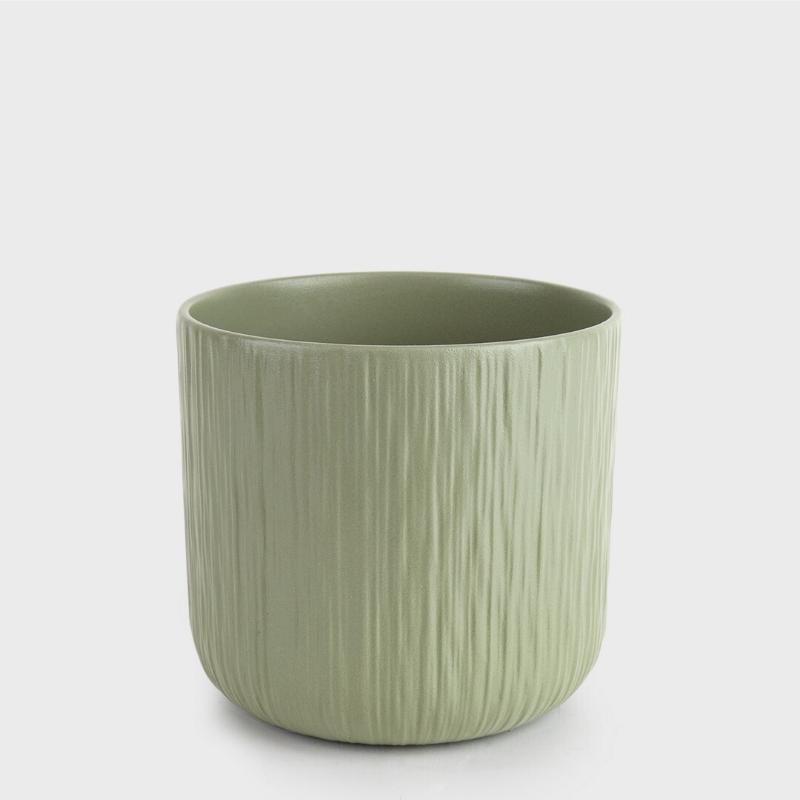 MACETA CERAMICA 13X14 CM VERDE