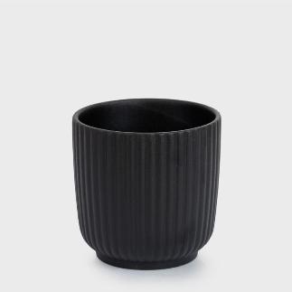 MACETA CERAMICA NEGRO 11X11 CM