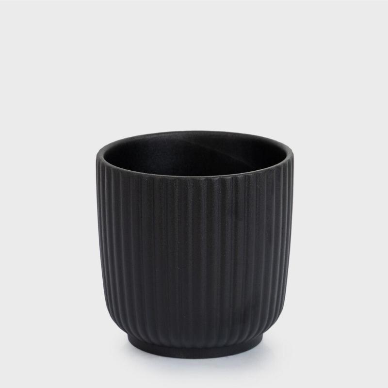 MACETA CERAMICA NEGRO 11X11 CM