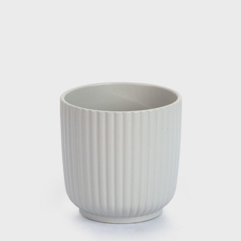 MACETA CERAMICA GRIS 11X11 CM