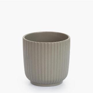 MACETA CERAMICA GRIS OSCURO 11X11 CM