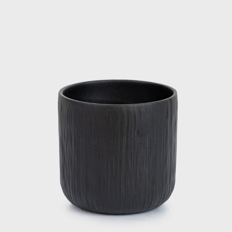 MACETA CERAMICA NEGRO 11X11 CM