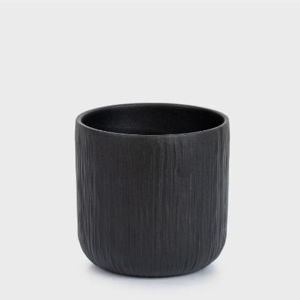 MACETA CERAMICA NEGRO 11X11 CM