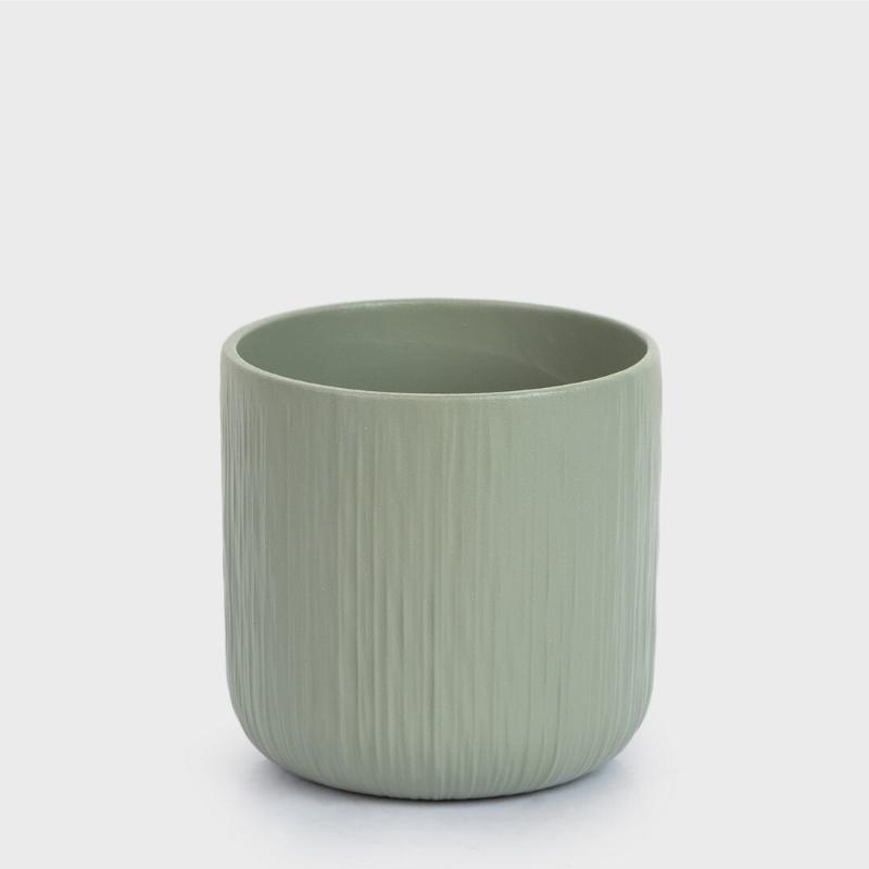 MACETA CERAMICA VERDE 11X11 CM