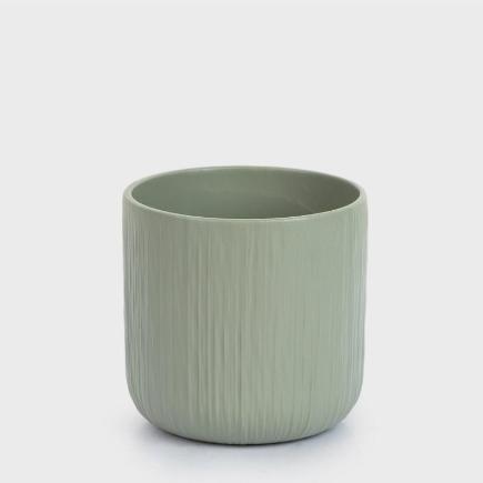MACETA CERAMICA VERDE 11X11 CM