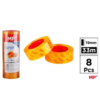 PAQ. 8 CINTA ADHESIVA TRANSPARENTE 19 MM X 33 M