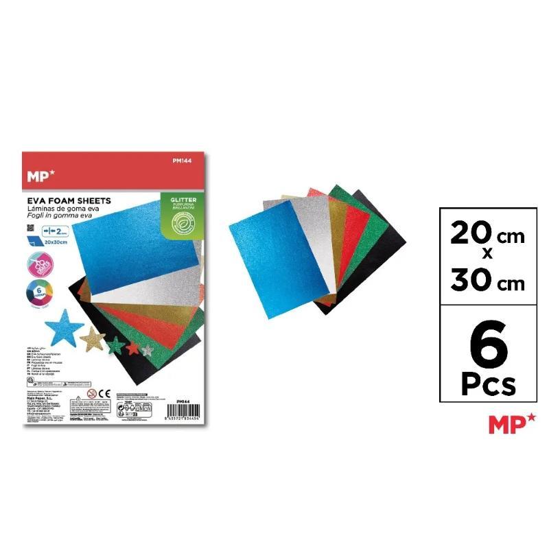 GOMA EVA PURPURINA BIOD 20X30 CM 6 PCS