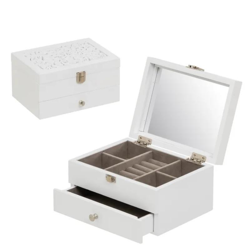 JOYERO MDF BLANCO 19X14X10 CM