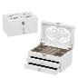 JOYERO MDF-CRISTAL BLANCO 23X14X12 CM