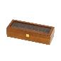 JOYERO 6 RELOJES MDF-CRISTAL MARRON 33X13X8 CM