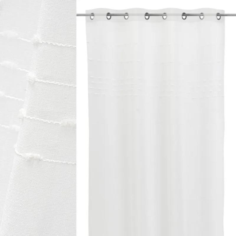 CORTINA FAUX LINEN RAYADO NEST BLANCO 140X260 CM