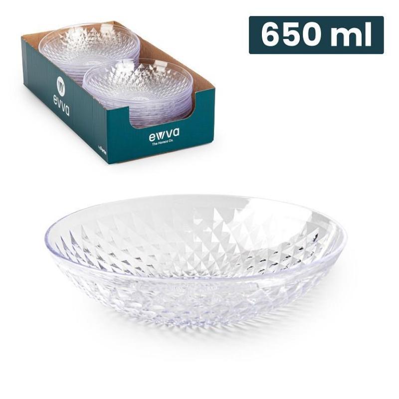 CUENCO RHOMB PURE 18 CM 650 ML TRANSPARENTE