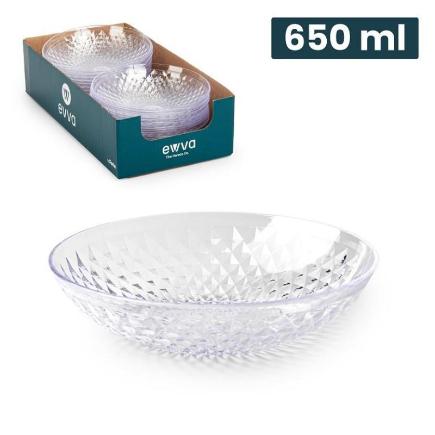 CUENCO RHOMB PURE 18 CM 650 ML TRANSPARENTE