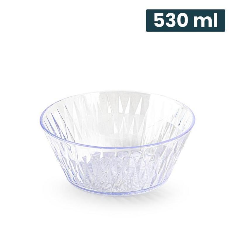 CUENCO RHOMB LUXE 14 CM 530 ML TRANSPARENTE
