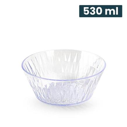 CUENCO RHOMB LUXE 14 CM 530 ML TRANSPARENTE
