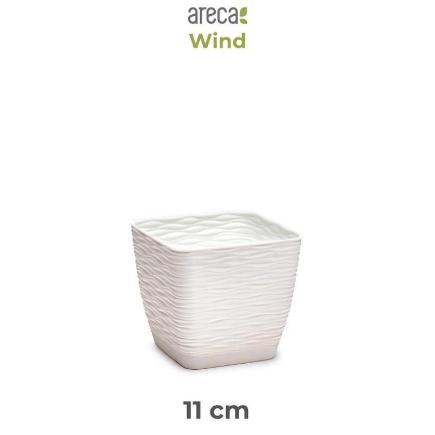 MACETA WIND CUADRADA 11 CM ARECA BLANCO ROTO