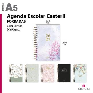 AGENDA ESCOLAR CASTERLI 26-27 TAPA FORRADA 272 PAG SURTID