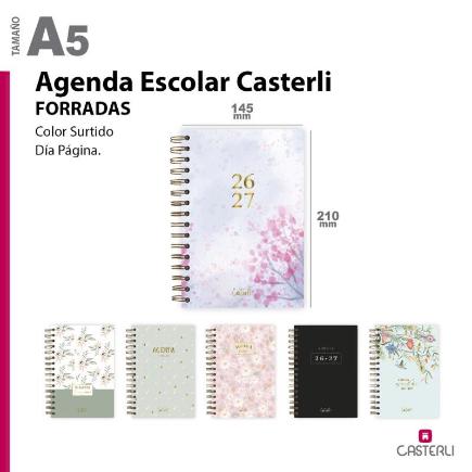 AGENDA ESCOLAR CASTERLI 26-27 TAPA FORRADA 272 PAG SURTID