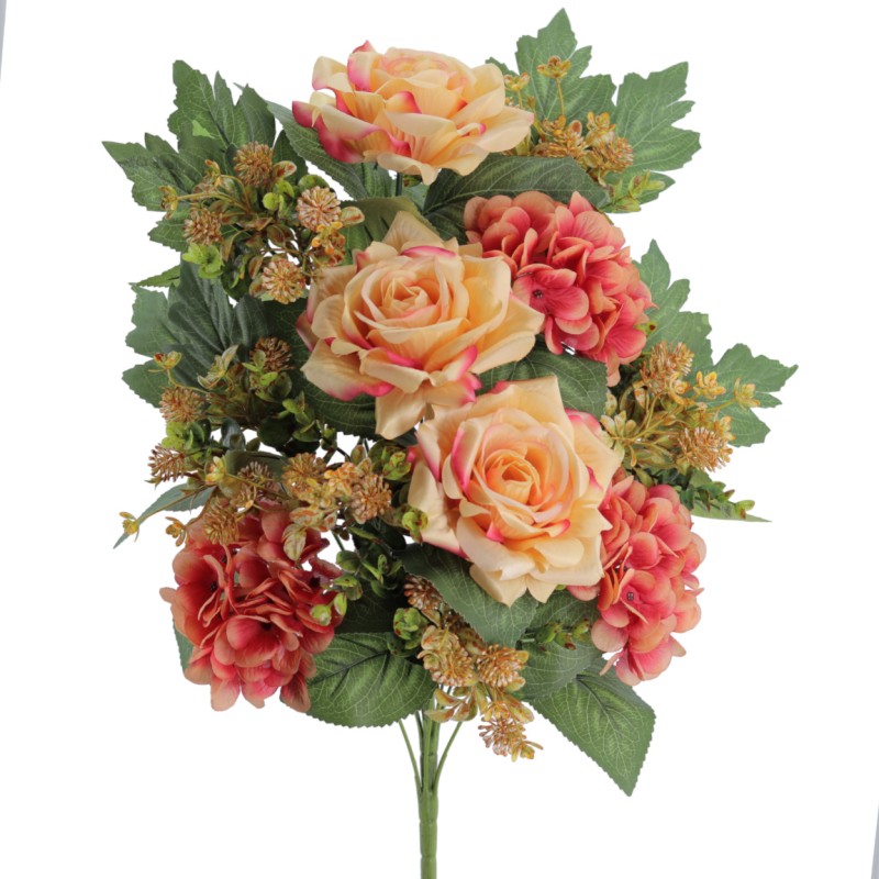 PALMA HYDRANGEA ROSAS CORAL