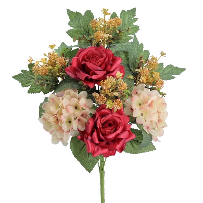 PALMA HYDRANGEA ROSAS ROJO